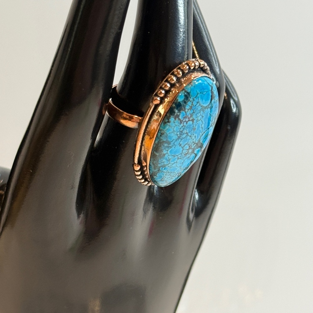 🆕 Big Turquoise in Copper Ring Size 8 - 🆕 - Picture 2 of 9